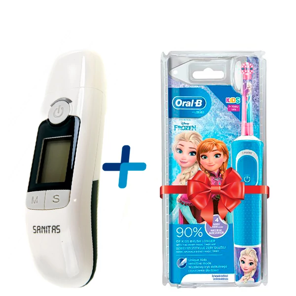 Термометр Sanitas SFT 77 Бесконтактный + Детская зубная щетка Oral-B D100 Kids &quot;Холодное сердце&quot; ЕС