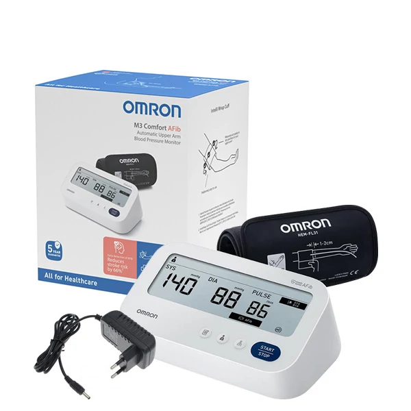 Тонометр Omron M3 Comfort AFIB (HEM-7196-FLE) Автоматический с адаптером ЕС