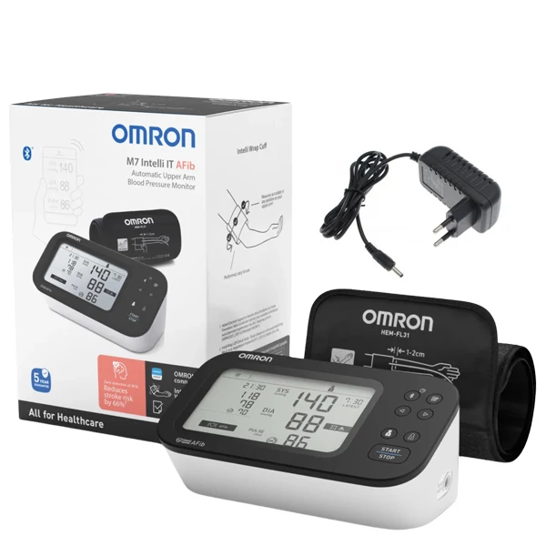 Тонометр Omron M7 Intelli Afib (HEM-7380T1-EBK) Автоматический + адаптер ЕС
