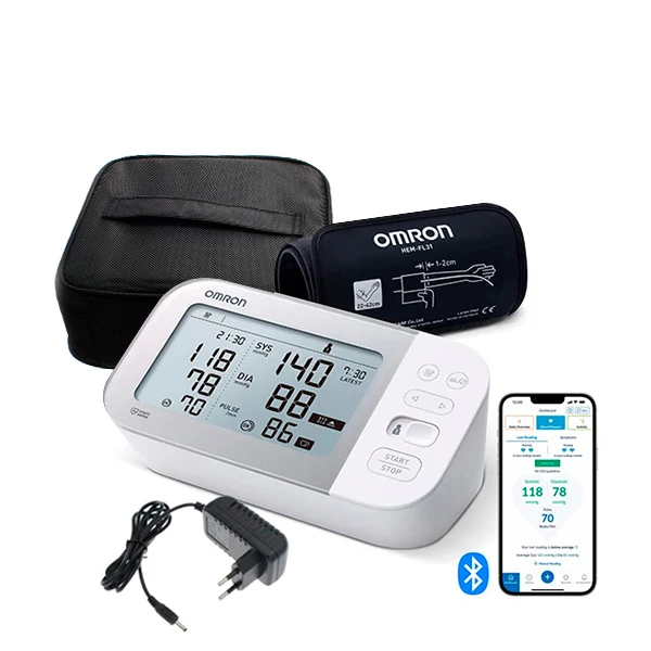 Тонометр Omron X7 Smart с Bluetooth и манжетой Intelli Wrap на плече + адаптер ЕС