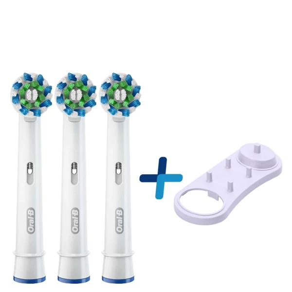 Антибактериальные насадки Oral-B EB50AB Cross Action (3 шт) + подставка