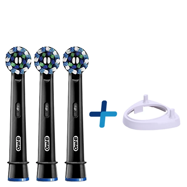 Насадки Oral-B Cross Action EB50BK Black Edition (3 шт.) + подставка ЕС