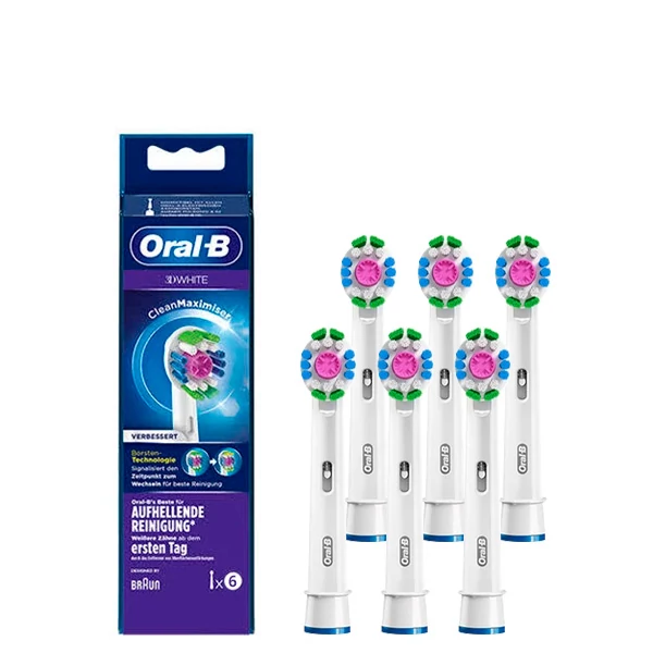Насадки Oral-B EB18pRB 3D White Luxe CleanMaximiser (6 шт.) на зубную щетку ЕС