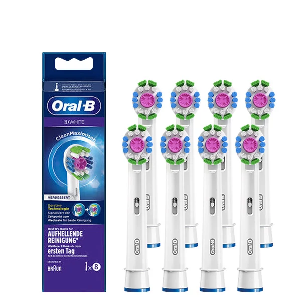 Насадки Oral-B EB18pRB 3D White Luxe CleanMaximiser (8 шт.) на зубную щетку