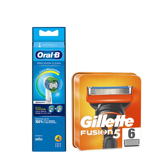 Набор насадок Oral-B (EB20RB-4 шт) и кассет Gillette (Fusion5-6 шт)