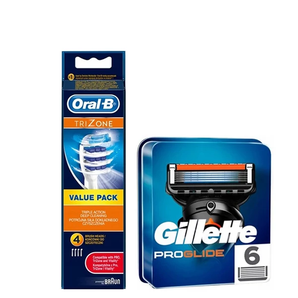 Набор насадок Oral-B (EB30-4 шт) и кассет Gillette (Proglide NEW-6 шт) ЕС