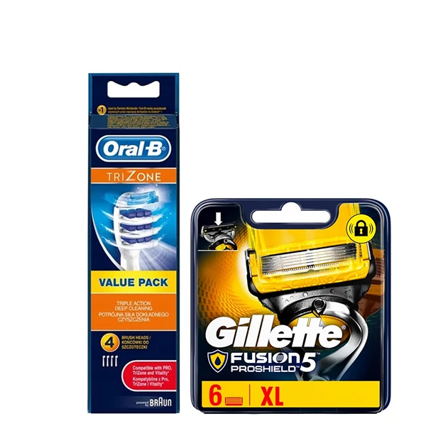 Набор насадок Oral-B (EB30-4 шт) и кассет Gillette (Proshield-6 шт) ЕС
