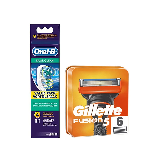 Набор насадок Oral-B (EB417-4 шт) и кассет Gillette (Fusion5 - 6 шт)
