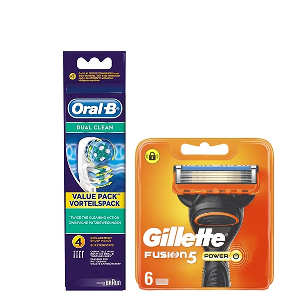 Набор насадок Oral-B (EB417-4 шт) и кассет Gillette (Fusion5 Power-6 шт)