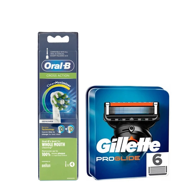 Набор насадок Oral-B (EB50RB-4 шт) и кассет Gillette (Proglide NEW-6 шт) ЕС