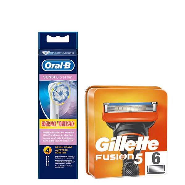 Набор насадок Oral-B (EB60-4 шт) и кассет Gillette (Fusion5-6 шт)