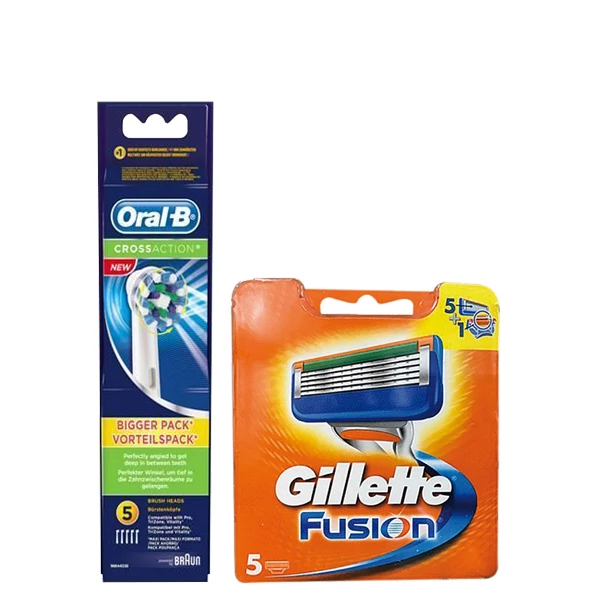 Набор насадок Oral-B (EB50-5 шт) и кассет Gillette (Fusion5 - 5 шт)