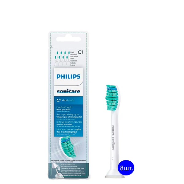 Насадки Philips Sonicare ProResults C1 HX6018/07 для зубной щетки (8 шт.)