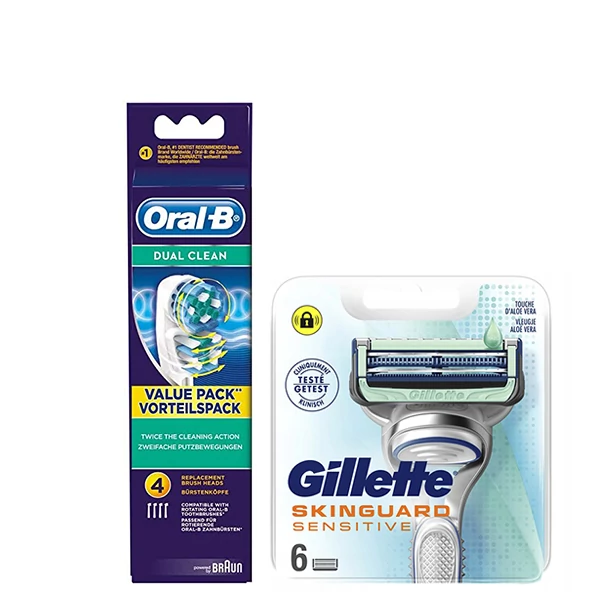 Набор насадок Oral-B (EB417-4 шт) и кассет Gillette (Skinguard-6 шт)