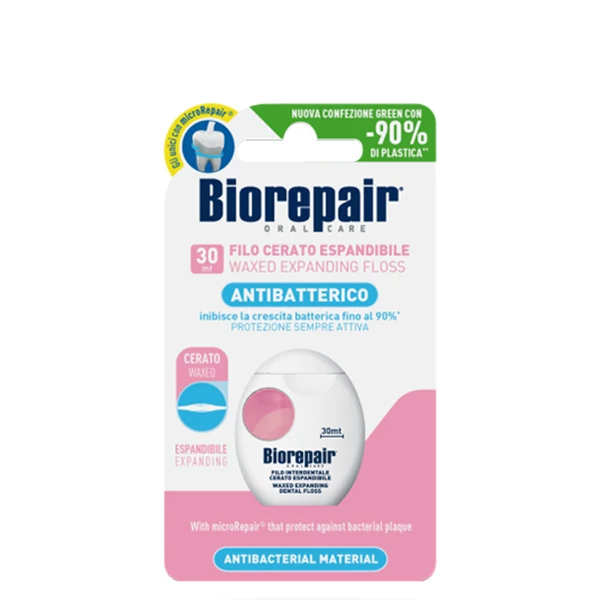 Расширяющаяся зубная нить-флосс BIOREPAIR &quot;Защита десен&quot; с гидроксиапатитом и гиалуроновой кислотой 30 м
