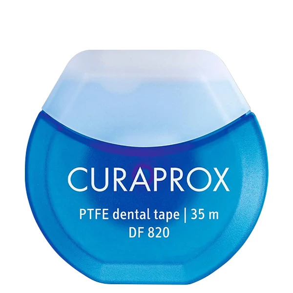 Зубная нить Curaprox PTFE Dental Tape DF 820 тефлоновая с хлоргексидином (35 м.)