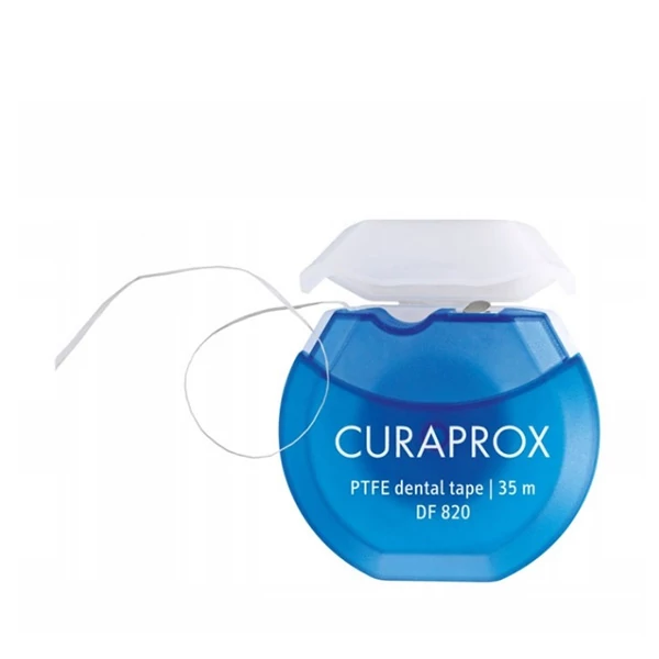 Зубная нить Curaprox PTFE Dental Tape DF 820 тефлоновая с хлоргексидином (35 м.)