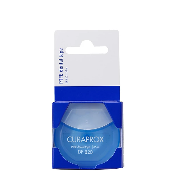Зубная нить Curaprox PTFE Dental Tape DF 820 тефлоновая с хлоргексидином (35 м.)