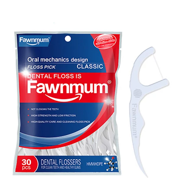 Зубная нить-флосс Fawnmum Floss-Pick Classic (100шт)