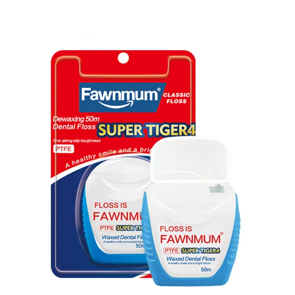 Зубная нить Fawnmum Waxed Dental SUPER TIGER4 (PTFE) 50м