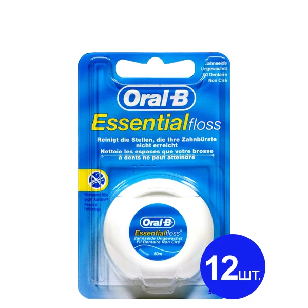 Зубная нить Oral-B Essential Floss без воска 50м (12 шт.) ЄС
