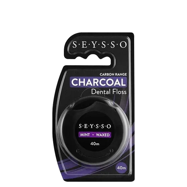 Зубная нить SEYSSO Carbon Charcoal с активированным углем (40 м.) ЕС