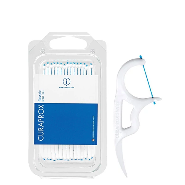 Флоспик Сuraprox DF 967 комбинация дентального флосса и зубочистки Flosspic