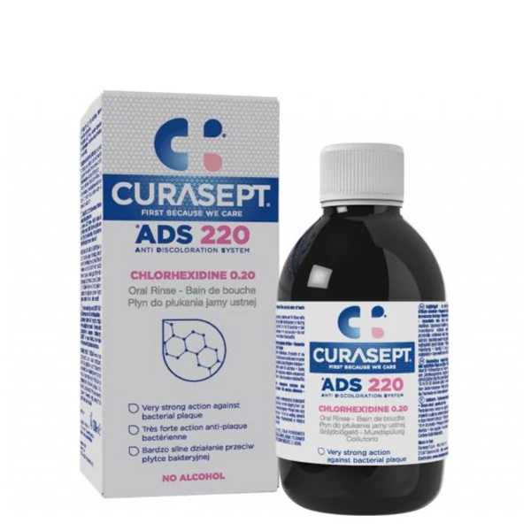 Ополаскиватель Curasept ADS 220 для защиты зубов и десен (хлоргексидин 0,20%) (200 мл.) ЕС
