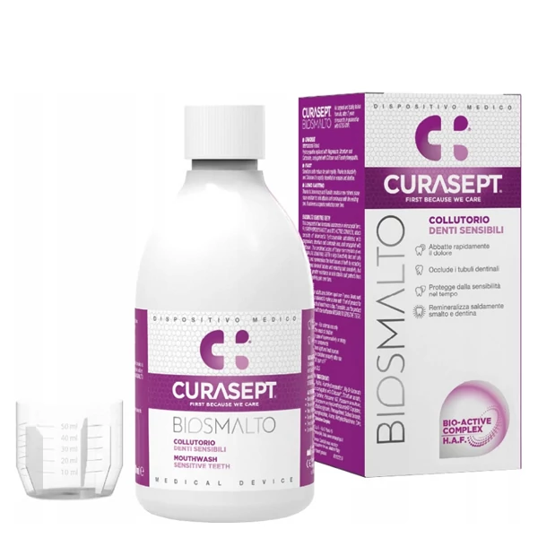 Ополаскиватель Curasept Biosmalto Sensitive от повышенной чувствительности зубов (300 мл.) ЕС