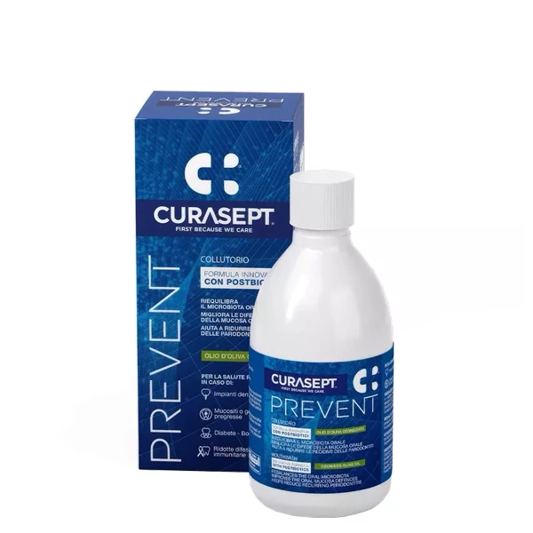 Ополаскиватель Curasept Prevent postbiotics для защиты десен и слизистой оболочки (300 мл.) ЕС