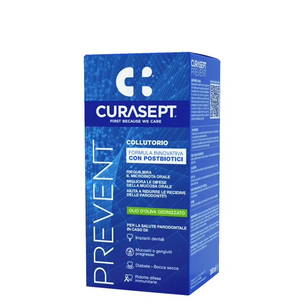 Ополаскиватель Curasept Prevent postbiotics для защиты десен и слизистой оболочки (300 мл.) ЕС