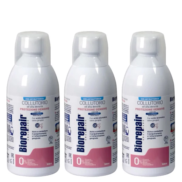 Ополаскиватель BIOREPAIR PLUS &quot;Уход за десной с гиалуроновой кислотой&quot; (500 мл.) (3 шт.) ЕС