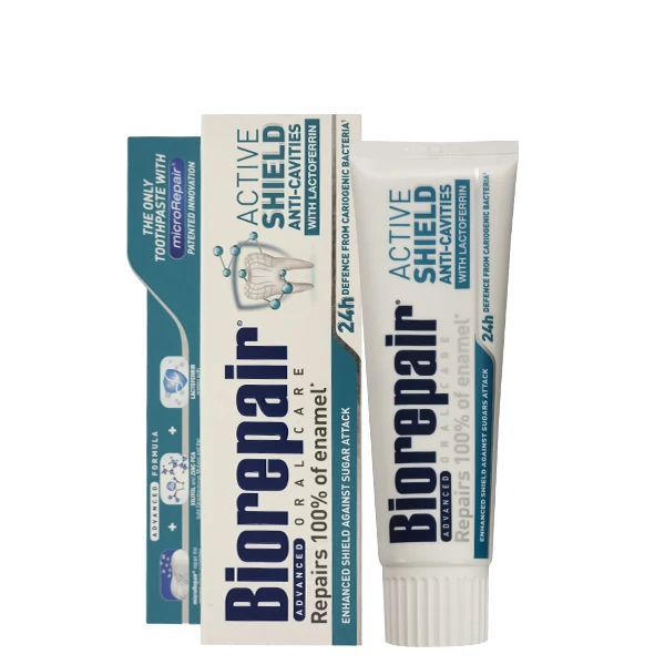 Зубная паста Biorepair Active Shield &quot;Активная защита от кариеса&quot; без фтора (75 мл.) ЕС