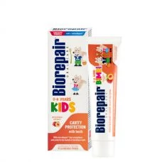 Детская зубная паста Biorepair Kids (0-6 лет) для укрепления и защиты молочных зубов со вкусом персика (без фтора) (50 мл.)