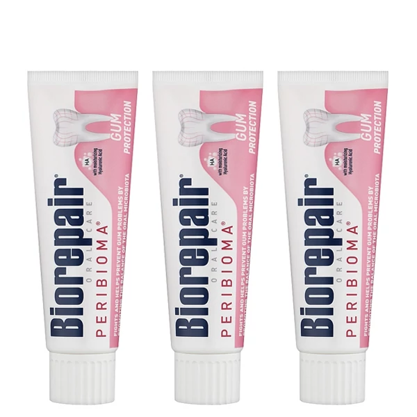 Зубная паста Biorepair PERIBIOMA Gum Protection для защиты десен (без фтора) (75 мл.) (3 шт.) ЕС