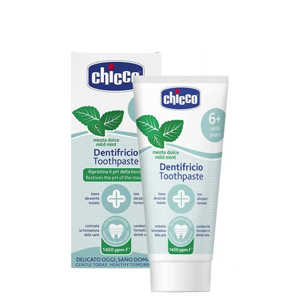 Детская зубная паста Chicco от 6+ лет, со вкусом мяты (50 мл.) ЕС