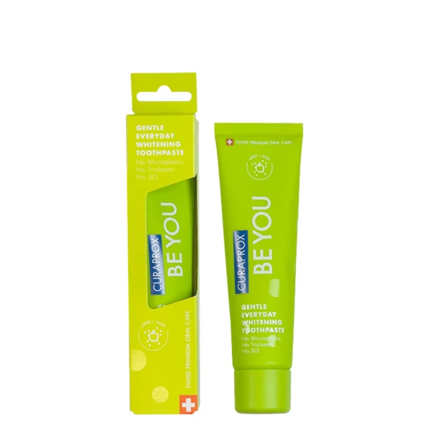 Отбеливающая зубная паста Curaprox Be You Green со вкусом яблока и алоэ (60 мл.)