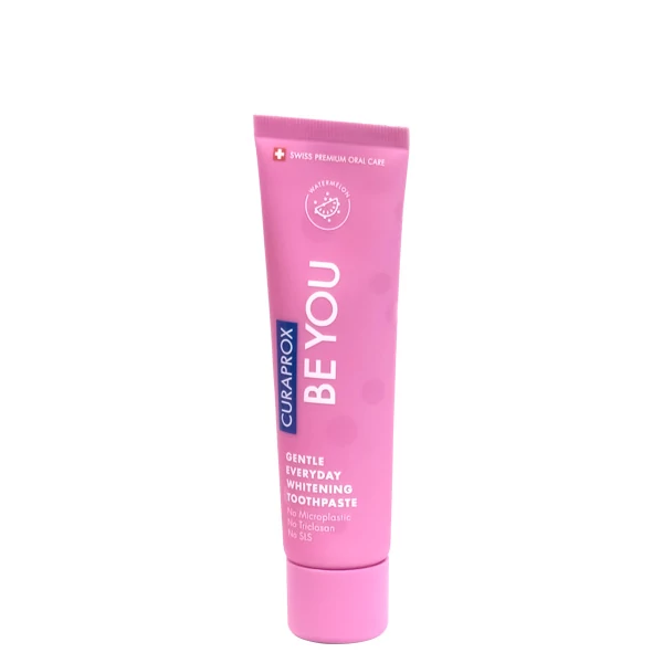 Отбеливающая зубная паста Curaprox Be You Pink со вкусом арбуза (60 мл.)