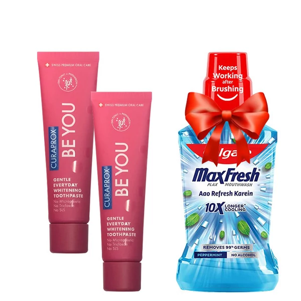 Отбеливающая зубная паста Curaprox Be You Red со вкусом джин-тоника и хурмы (60 мл.) (2 шт.) + Подарок ЕС