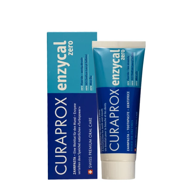 Зубная паста Curaprox Enzycal Zero для деликатной профилактики (без фтора) (75 мл.)