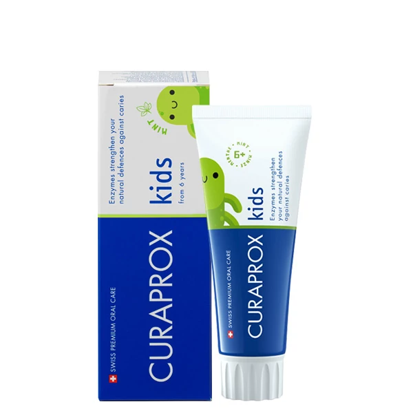 Детская зубная паста Curaprox Kids 6+ с фтором 1450ppm со вкусом мяты (60 мл.)