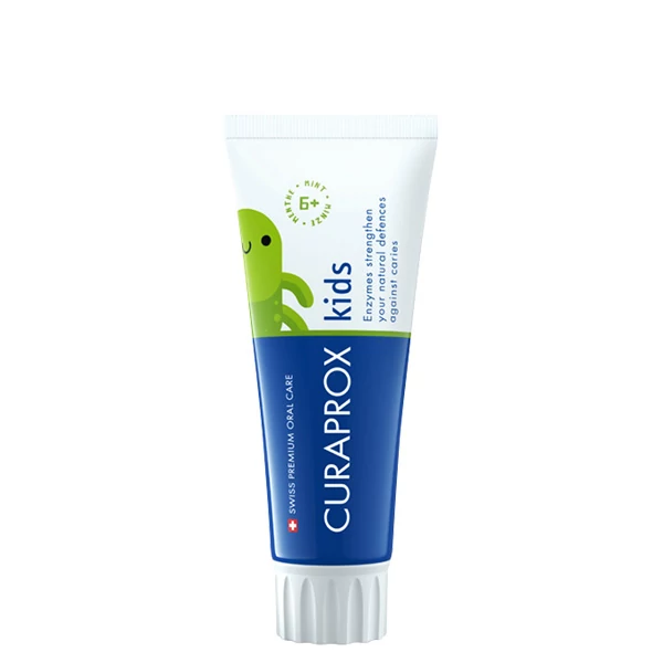 Детская зубная паста Curaprox Kids 6+ с фтором 1450ppm со вкусом мяты (60 мл.) ЕС