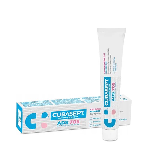 Зубная паста Curasept ADS 705 с хлоргексидином 0,05% и фтором (75 мл.) ЕС