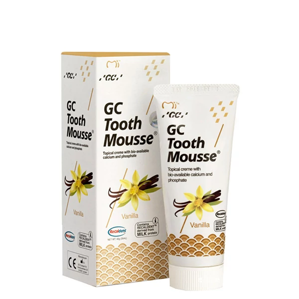 Крем для зубов GC Tooth Mousse Vanilla со вкусом ванили без фтора (35 мл.)