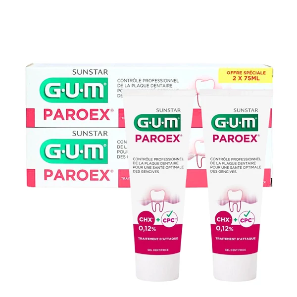 Зубная паста GUM Paroex с хлоргексидином 0,12% (2 шт.) (75 мл.) ЕС