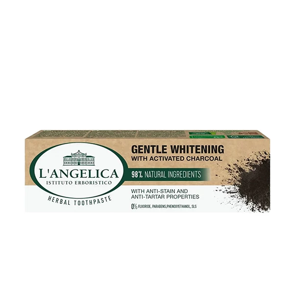 Зубная паста L'Angelica для нежного отбеливания с активированным углем (75 мл.) ЕС