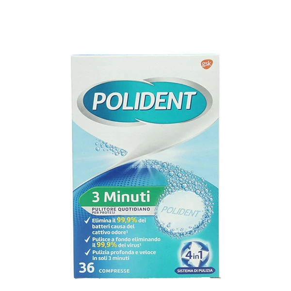Таблетки для чистки зубных протезов Polident (36 шт.) ЕС