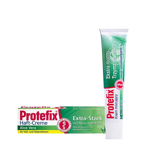 Крем для фиксации зубных протезов Protefix Extra-Strak из алоэ (47 г.) ЕС