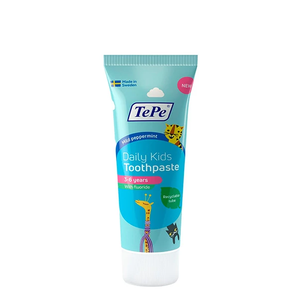 Детская зубная паста TePe Daily Kids (для детей 3-6 лет) с фтором (75 мл.) ЕС