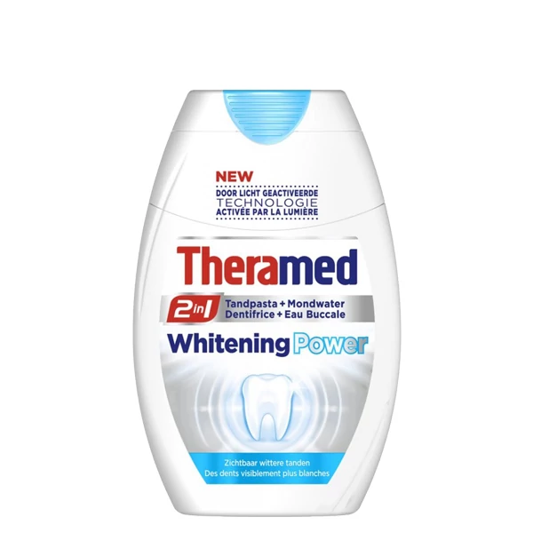 Зубная паста+ополаскиватель Theramed 2в1 &quot;Отбеливающая&quot; 75 мл
